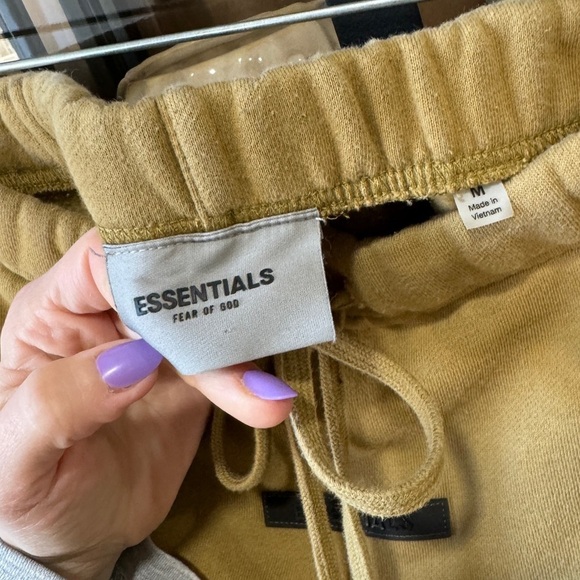 Essentials Fear of God Amber sweatpants joggers khaki pockets fleece unisex - Picture 2 of 8